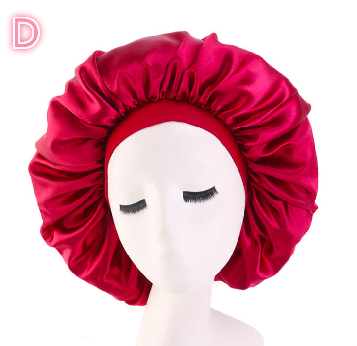Nocturnly Silk Bonnet – bonnet de nuit en satin, porté
