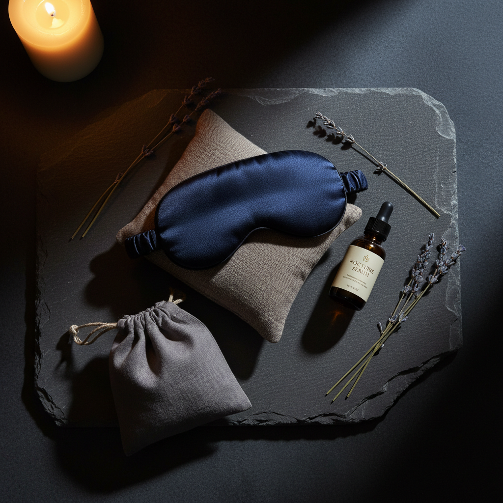 Kit Rituel Nuit Nocturnly – Masque 3D, Bouchons & Bonnet Satin